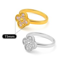TC341 Nhẫn titan van cleef đính full kim size 11mm