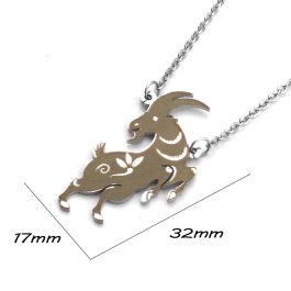 DC002 Dây chuyền inox hình con dê tuổi mùi 12 con giáp