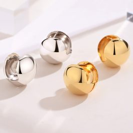 TB205 Bông tai nữ titan khoen bi tròn