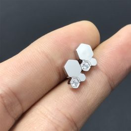 TB206 Bông tai nữ titan hình tổ ong