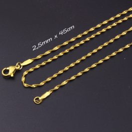 D026 Dây chuyền nữ inox mạ vàng kiểu xoắn cực đẹp