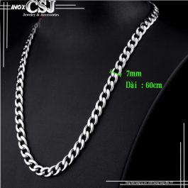 DN001 Dây chuyền nam inox kiểu lật 7mm