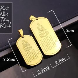 DN155 Mặt dây chuyền titan bát nhã tâm kinh màu vàng