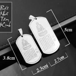 DN156 Mặt dây chuyền titan bát nhã tâm kinh màu trắng