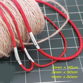 DN157 Dây chuyền, vòng cổ dù thái màu đỏ khóa titan