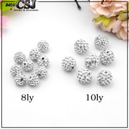LK024 Mặt trái châu xoàn trắng 8ly và 10ly lỗ xỏ ngang