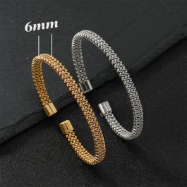 LN002 Vòng tay nam titan 6mm kiểu hở chữ C