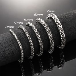 LN003 Lắc tay nam titan kiểu dây bông dừa xoắn