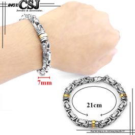 LN077 Lắc tay nam inox hàn quốc cực đẹp mạ vàng cách điệu