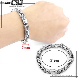 LN078 Lắc tay nam inox hàn quốc cực đẹp màu trắng cách điệu