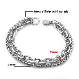 LN134 Vòng tay nam, lắc tay inox nam thời trang Hàn Quốc