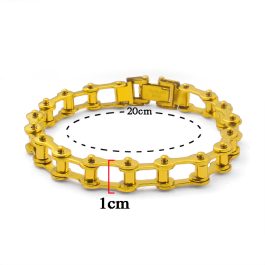 LN144 Lắc tay nam inox kiểu xích sên xe đạp mạ vàng