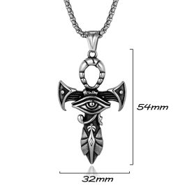 MD006 Mặt dây chuyền titan chữ thập mắt thần Horus Ai Cập cổ đại