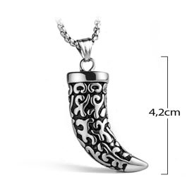 MD028 Mặt dây chuyền nam thép titan răng nanh cực đẹp cá tính