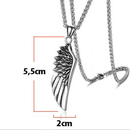 MD043 Mặt dây chuyền nam thép titan hình lông vũ