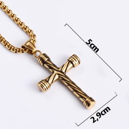 MD051 Mặt dây chuyền nam thép titan hình chữ thập thánh giá
