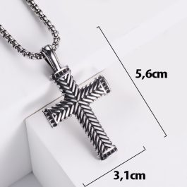 MD053 Mặt dây chuyền nam thép titan hình chữ thập thánh giá