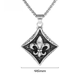 MD056 Mặt dây chuyền Titan biểu tượng Fleur-de-lis Chrome Hearts