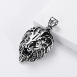 MD059 Mặt dây chuyền nam thép titan đầu sư tử