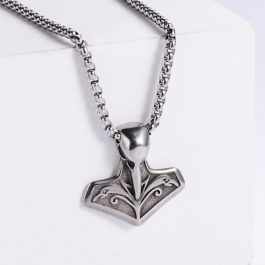 MD062 Mặt Dây chuyềnThần Thoại Bắc Âu Viking đầu lâu con quạ
