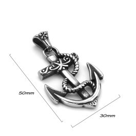 MD064 Mặt dây chuyền titan hình mỏ neo phong cách chrome hearts