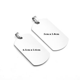 MD080 Mặt dây chuyền inox thẻ bài dogtag quân đội lính