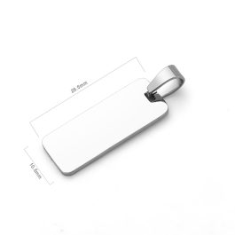 MD084 Mặt dây chuyền inox hình thẻ chữ nhật