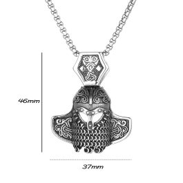 MD088 Mặt dây chuyền titan hình nón bảo hộ mặt nạ chiến binh viking