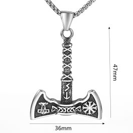 MD091 Mặt dây chuyền titan Rìu Viking 2 lưỡi