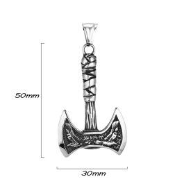 MD092 Mặt dây chuyền titan Rìu Viking 2 lưỡi