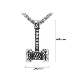 MD103 Mặt dây chuyền Titan búa Thor phong cách Viking