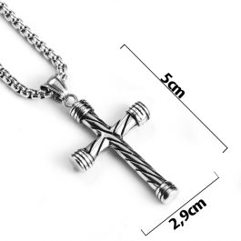 MD114 Mặt dây chuyền nam thép titan hình chữ thập thánh giá