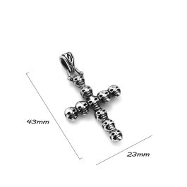 MD120 Mặt dây chuyền Titan thánh giá đầu lâu