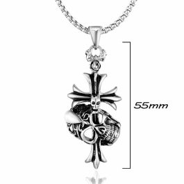 MD146 Mặt dây chuyền nam titan hình đầu lâu phong cách Gothic