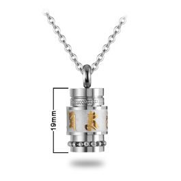 MD179 Mặt dây chuyền titan um mani padme hum hình trụ rổng