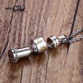 MD179 Mặt dây chuyền titan um mani padme hum hình trụ rổng