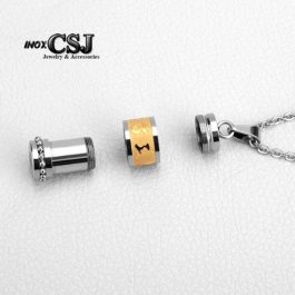 MD180 Mặt dây chuyền titan um mani padme hum hình trụ