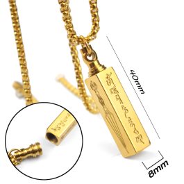 MD184 Mặt dây chuyền Titan chú Úm ma ni bát ni hồng
