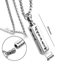 MD185 Mặt dây chuyền Titan chú Úm ma ni bát ni hồng