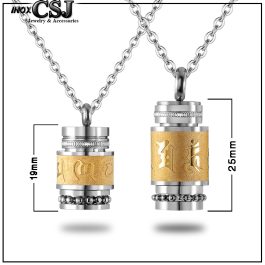 MD180 Mặt dây chuyền titan um mani padme hum hình trụ