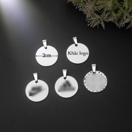 MD200 Mặt titan inox hình tròn 20mm, thẻ dog tag titan inox hinh tròn 2cm