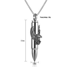 MD633 Mặt dây chuyền titan viên đạn rổng hình chim đại bàng