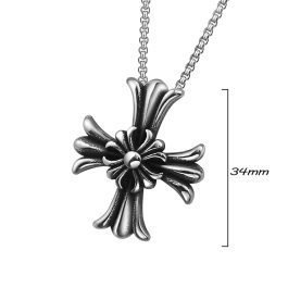 MD636 Mặt dây chuyền nam thép titan chữ thập phong cách chrome heart