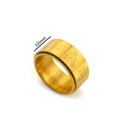 N582 Nhẫn bát nhã titan hình phật (size 12)
