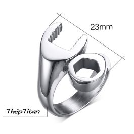 N586 Nhẫn Titan nam khóa mỏ lếch độc đáo (Size 8)