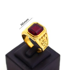N605 Nhẫn nam titan đá đỏ (Size 11)