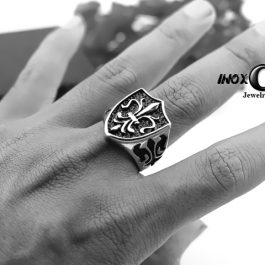 N613 Nhẫn nam inox chrome heart phong cách Viking (size 12)