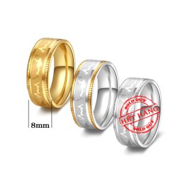 N640 Nhẫn nhịp tim inox nam bảng to 8ly ( Size 7-8-10-11)