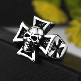 N642 Nhẫn nam đầu sọ – đầu lâu inox thời trang chrome heart (Size 7-8-9-10)