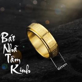 N659 Nhẫn Titan bát nhã tâm kinh bảng 6mm (Size 5-6-7-8-9-10-11)